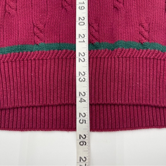 Vintage Gant Hand Framed Maroon Cable Knit V-Neck Sweater Size Medium Adult 90s - Picture 12 of 14